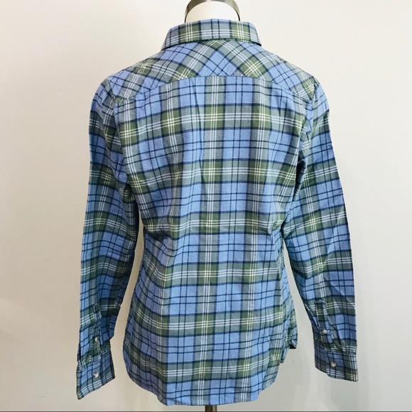 L.L. Bean Flannel Button Down Top, Like New! - Picture 3 of 7